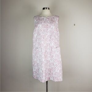 Victoria Beckham For Target White/ Pink Paisley Sleeveless Dress